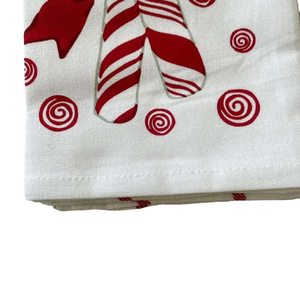PANTRY 4pk Christmas Candy Cane Mints Kitchen Towel Set Holiday Red White New